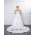 sleeveles beaded embroidery bodice accept taffeta wedding dress